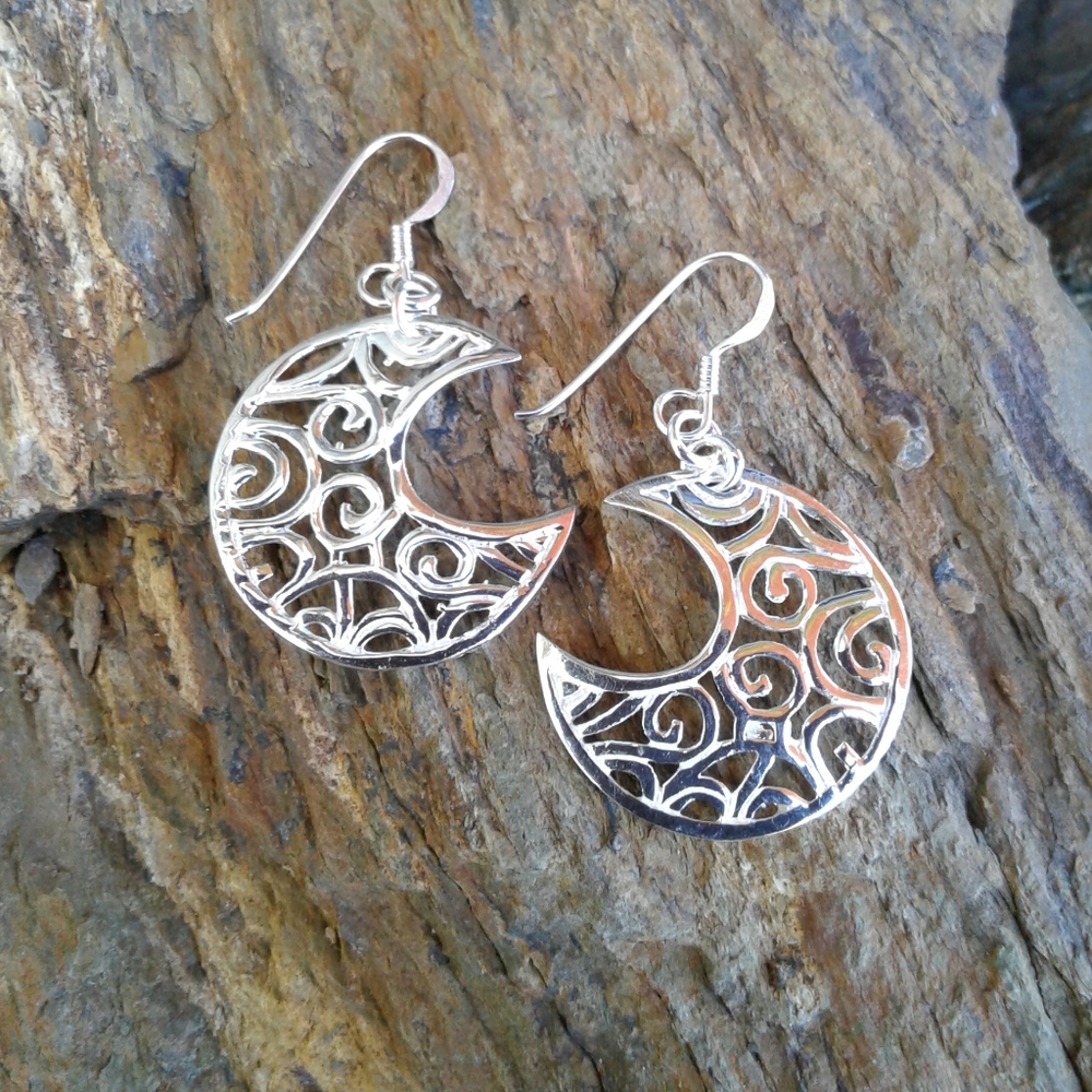 Sterling Silver Celestial Earrings - image 1
